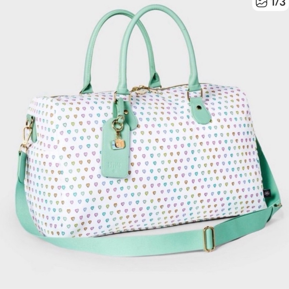 NWT Roller Rabbit Disco Heart Travel Bag 🩷🩵💜💚